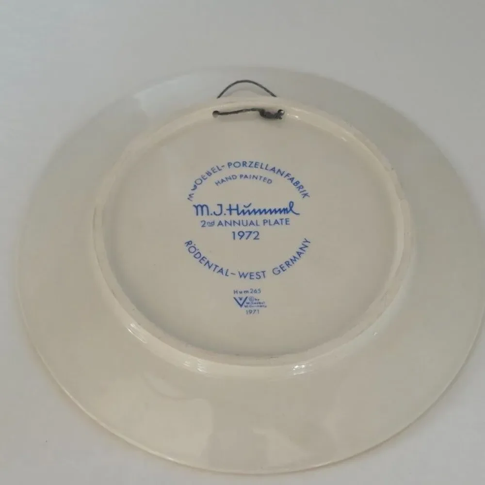 Hummel 2nd Annual Plate 1972 Rodental West Germany w/Original Box M. J. Hummel